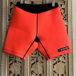Neoprene shorts Neon Orange Black Vintage Surf swim water sports workout pockets